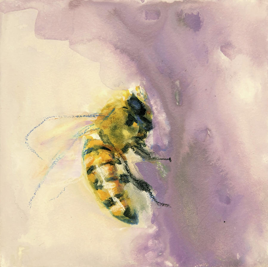 Bee On Lavender Painting