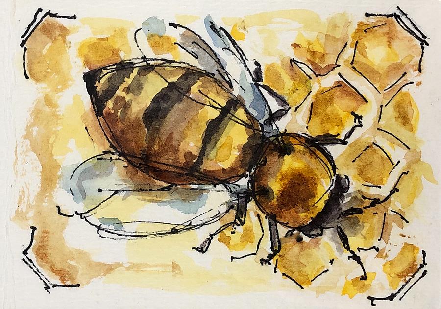 Bee Solo Painting by Barbara Wirth