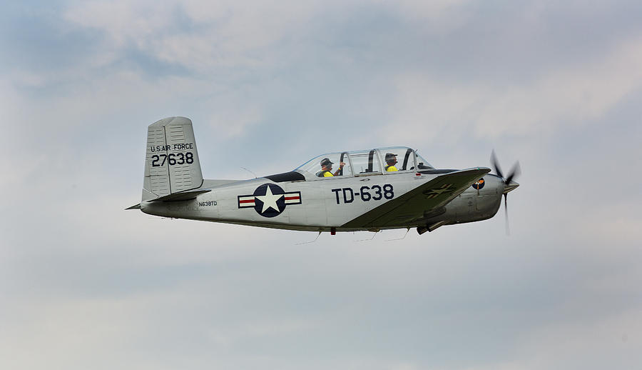 Beechcraft Mentor a and Air Force trainer flying at Oa Photograph by Bruce Beck