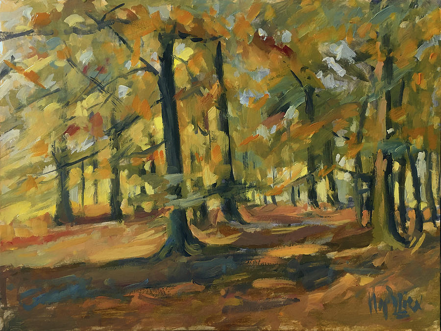 Beeches in Autumn Painting by Nop Briex