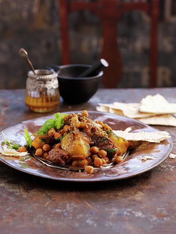 Beef And Chickpea Tagine north Africa Photograph by Ian Garlick