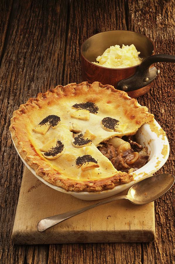Beef And Guinness Pie, Cut To Show The Filling england Photograph by John Hay