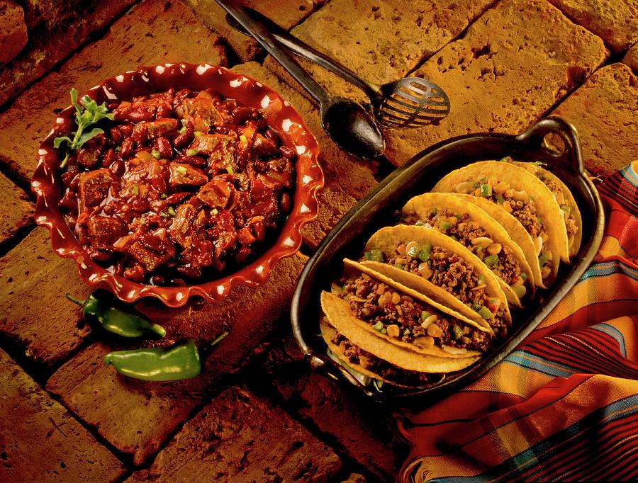 Beef Chilli With Tacos mexico Photograph by Foodfolio