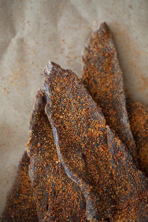 Beef Jerky dried, Spiced Beef, Usa Photograph by Julia Cawley