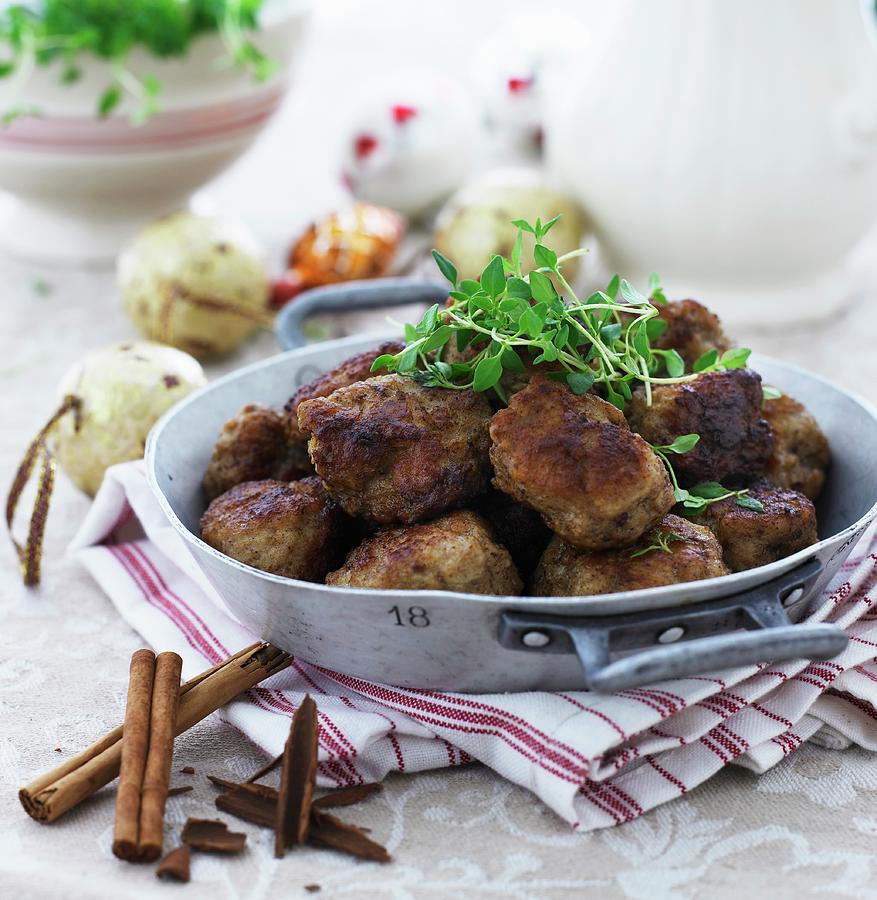 Beef Meatballs With Cinnamon Photograph by Mikkel Adsbl