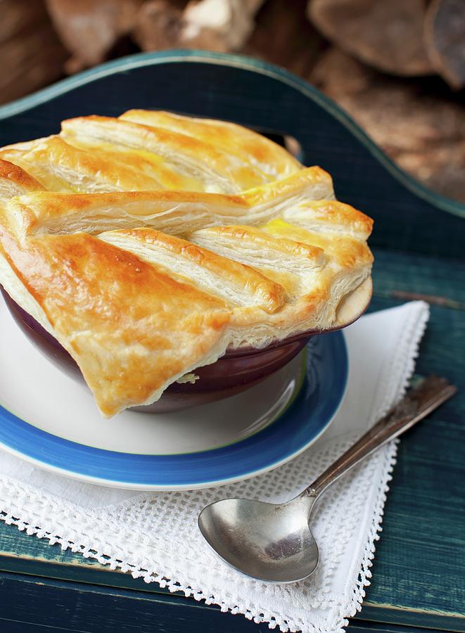 Beef Pie With Puff Pastry Crust Photograph by Strokin, Yelena - Fine ...