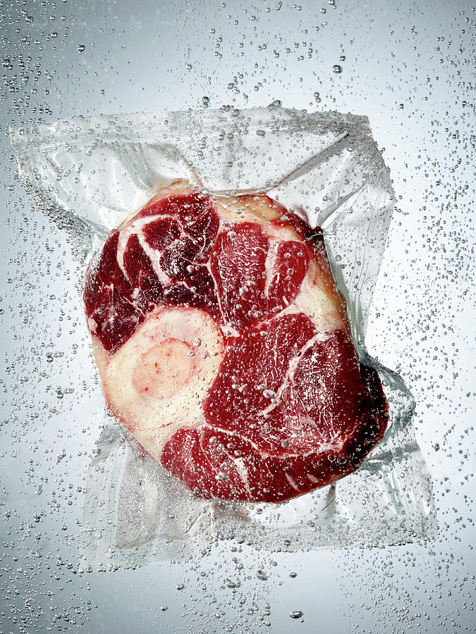 Meat Photograph - Beef Shank In A Sous Vide Bag by Maximilian Carlo Schmidt