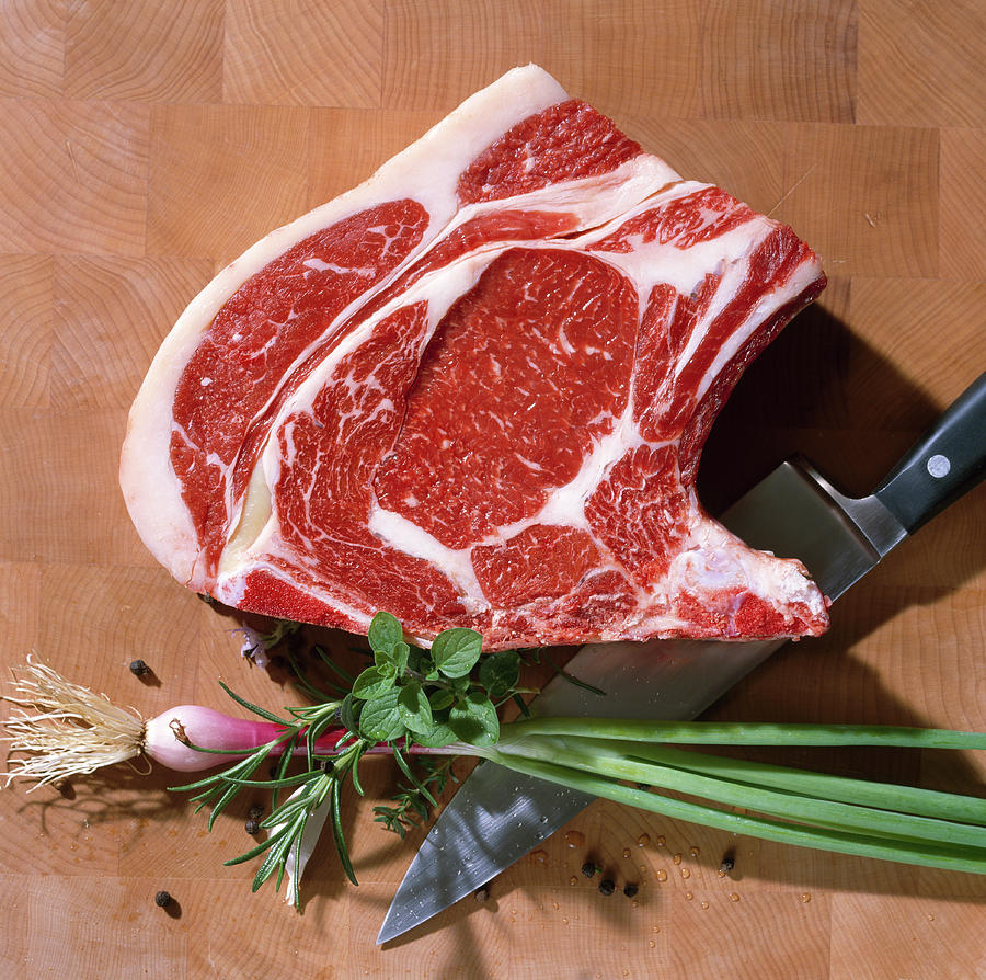 Beef Steak From The High Rib With The Bone Photograph by Teubner Foodfoto