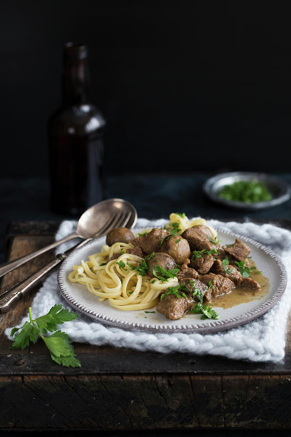 Beef Stroganoff With Noodles Photograph by Aniko Takacs