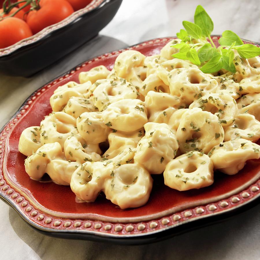 Beef Tortellini In A Cheese Sauce Photograph by Paul Poplis