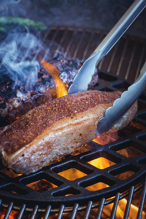 Beefsteak On A Barbecue Photograph by Eising Studio
