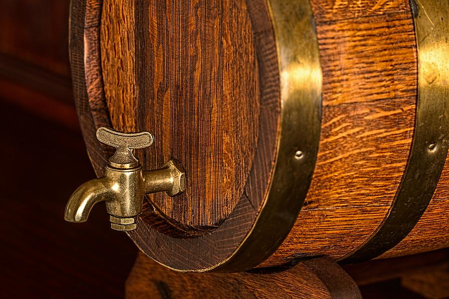 Beer Photograph - Beer Barrel with Brass Fittings by Boyd Carter