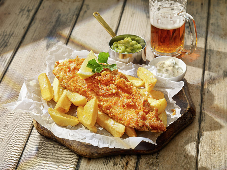 Beer Battered Fish And Chips Photograph by Mark Wood