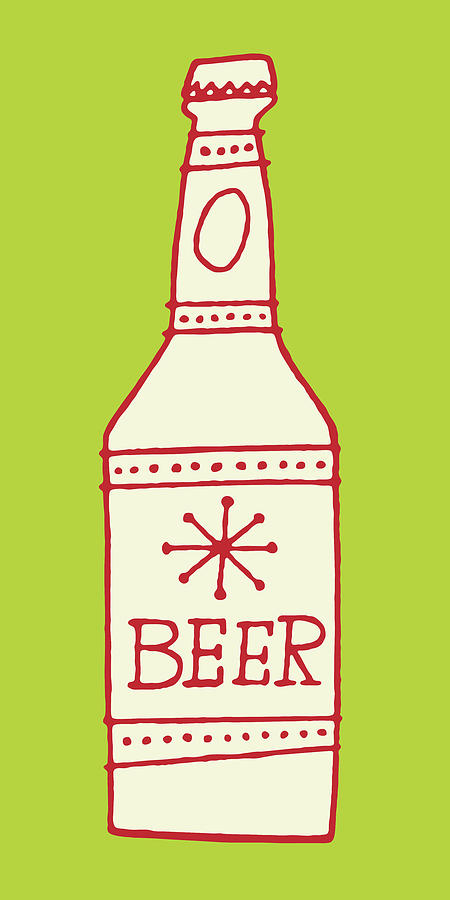 Beer Drawing - Beer Bottle by CSA Images