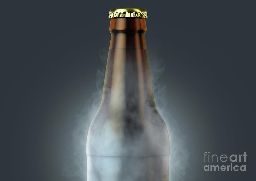 Beer Bottle With Condensation Digital Art