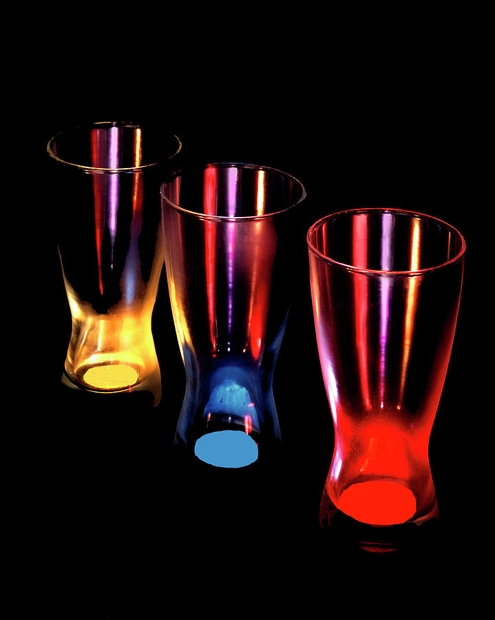 Beer Glasses in Primary Colors Photograph by Lonnie Paulson