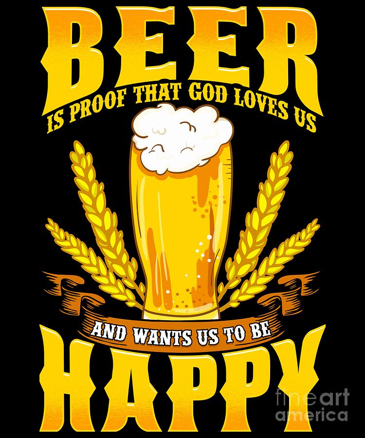 Beer Is Proof That God Loves Us Funny Drinking Quote Typography Poster Print