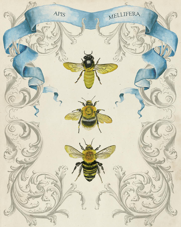 Bees & Filigree II Painting by Naomi Mccavitt