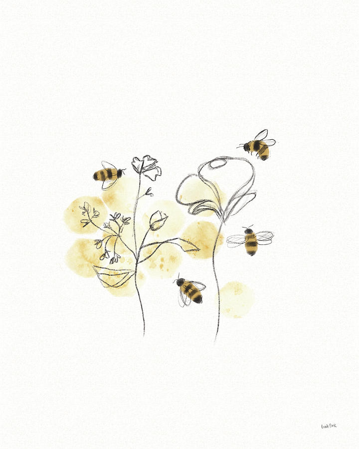 Animal Painting - Bees And Botanicals IIi by Leah York