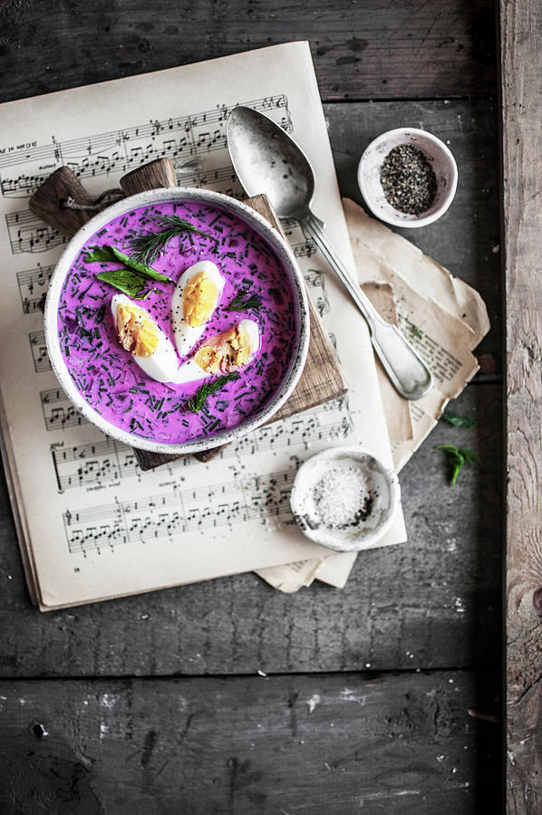Beet Cooler Soup With Egg And Fresh Dill Photograph by Kachel Katarzyna