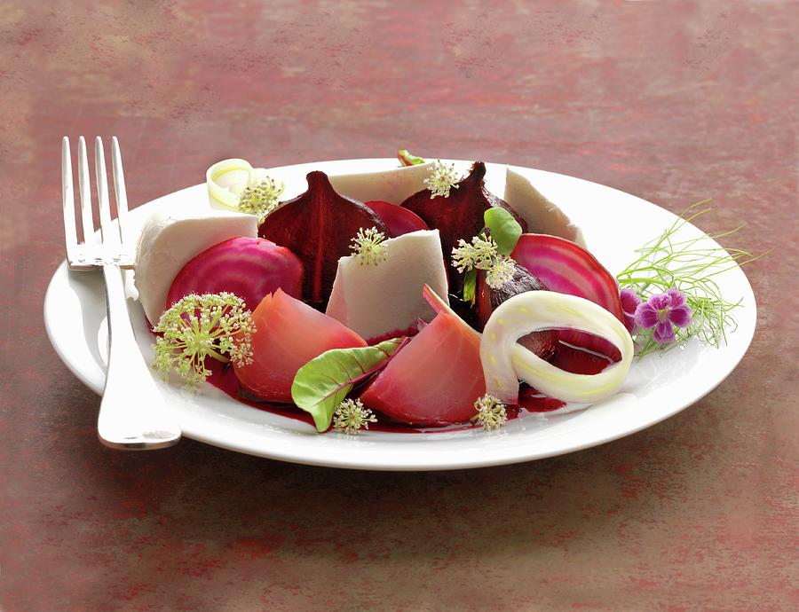 Beetroot And Cheese Salad Photograph by Gelberger
