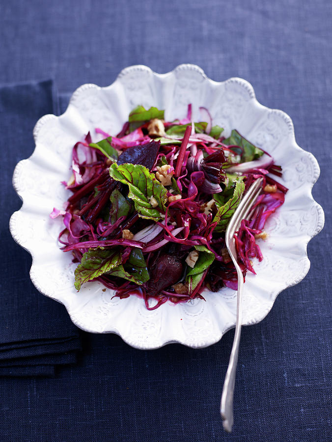 Beetroot And Red Cabbage Salad Photograph by Oliver Brachat