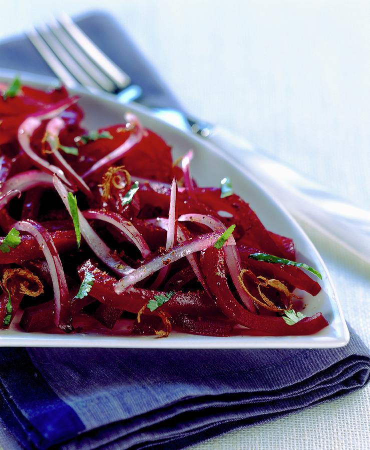 Beetroot And Red Onion Salad Photograph by Fnot
