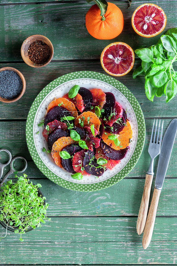 Beetroot, Blood Orange And Tangerine Salad Photograph by Irina Meliukh