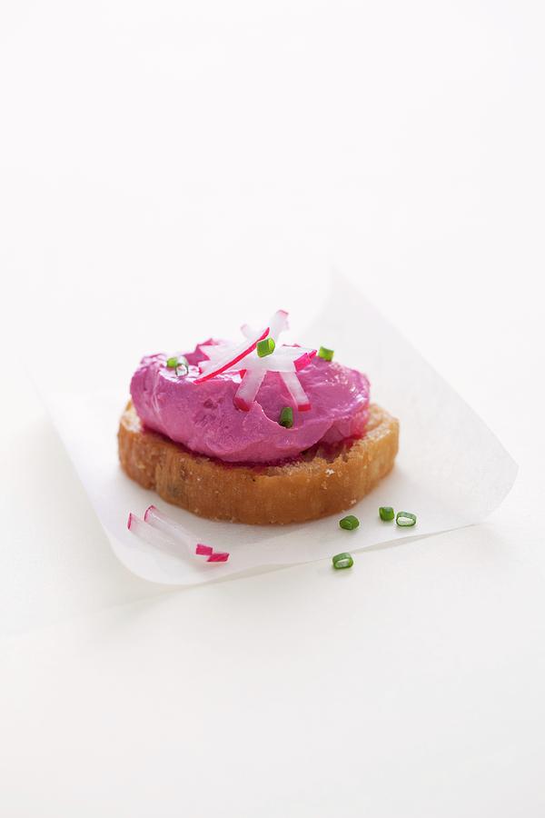 Beetroot & Cream Cheese Crostini Photograph by Rafael Pranschke - Pixels