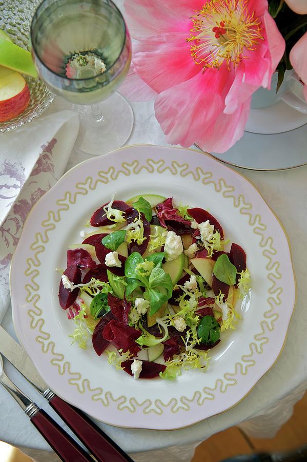 Beetroot Salad With Apple And Wensleydale Cheese Photograph by Heinze, Winfried