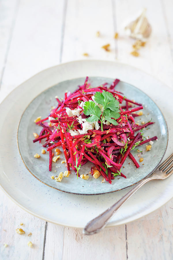 Beetroot Salad With Nuts Photograph by Jan Wischnewski