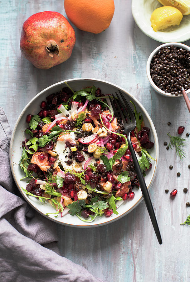 Beetroot Salad With Pomegranate Seeds Photograph by Lilia Jankowska