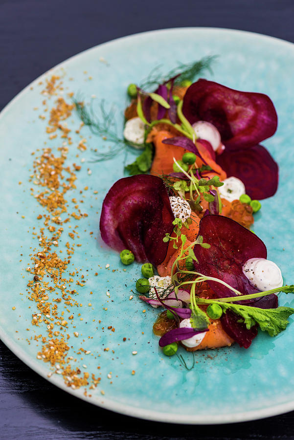 Beetroot Salad With Salmon Photograph by Hein Van Tonder