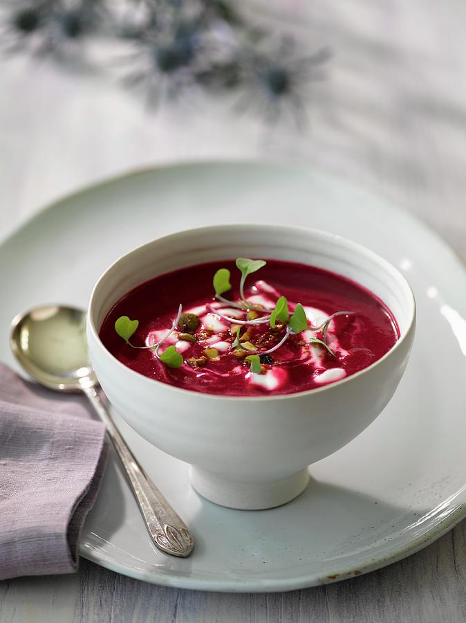 Beetroot Soup With Chilli And Cumin Photograph by Laurie Proffitt