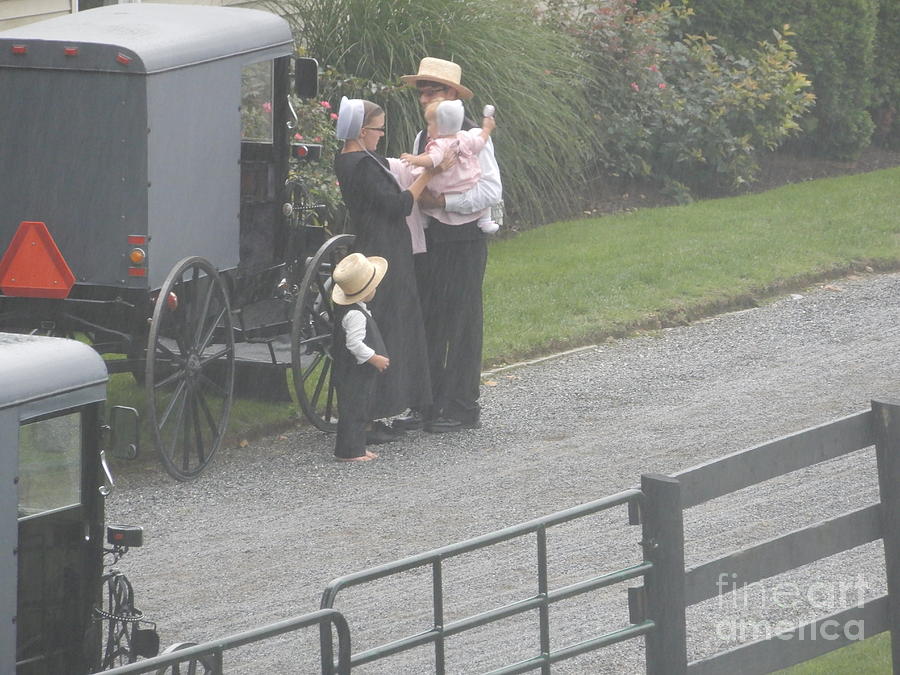 Before an Amish Church Service Photograph by Christine Clark