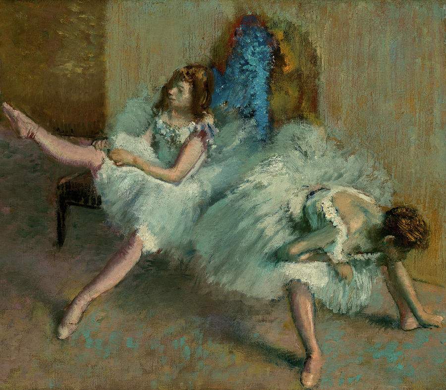 Edgar Degas Painting - Before the Ballet, Ballerinas, 1892 by Edgar Degas