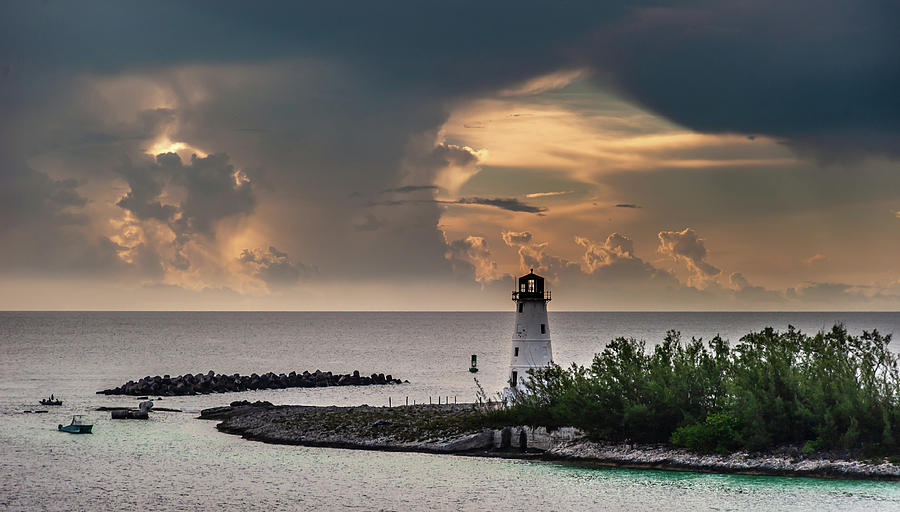  Lighthouse Before the Storm Photograph by Charles McCleanon