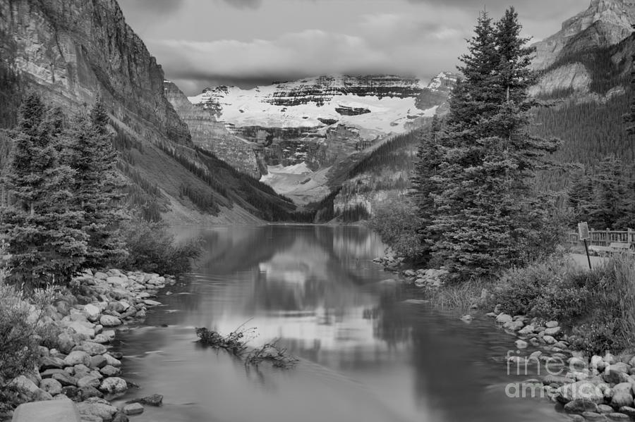 Before The Sun At Lake Louise Black And White Photograph by Adam Jewell