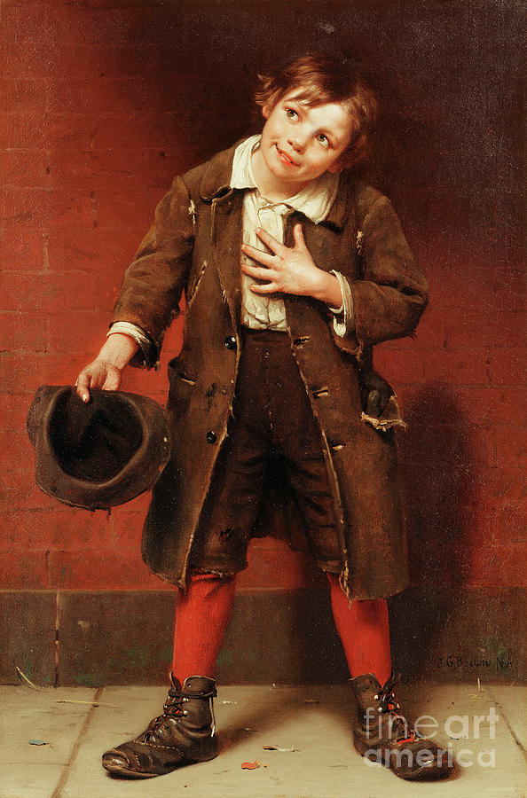 Beggar Boy, C.1885-1887 Painting by John George Brown