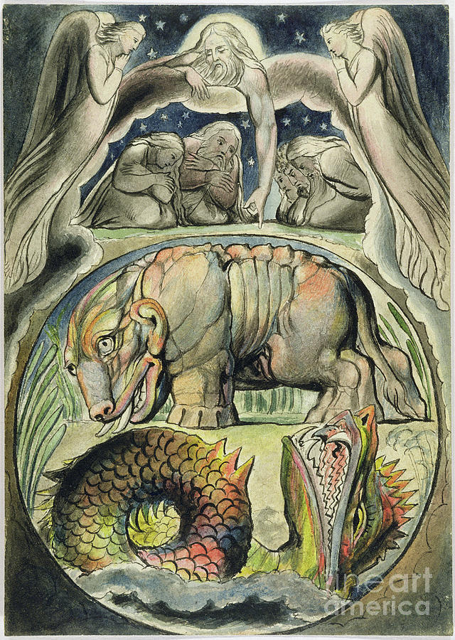 Behemoth And Leviathan, After William Blake Painting by John Linnell