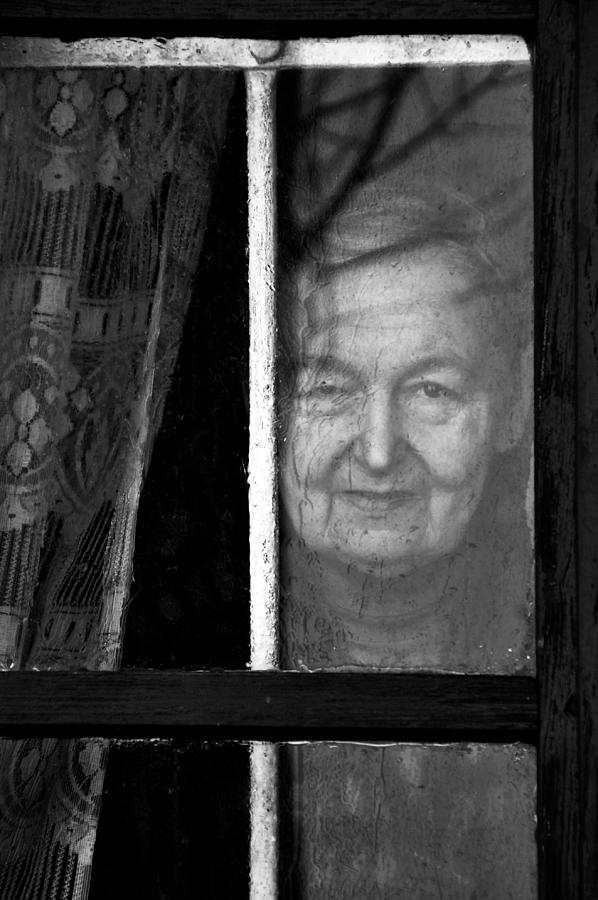 Portrait Photograph - Behind The Window Pane by Barbara