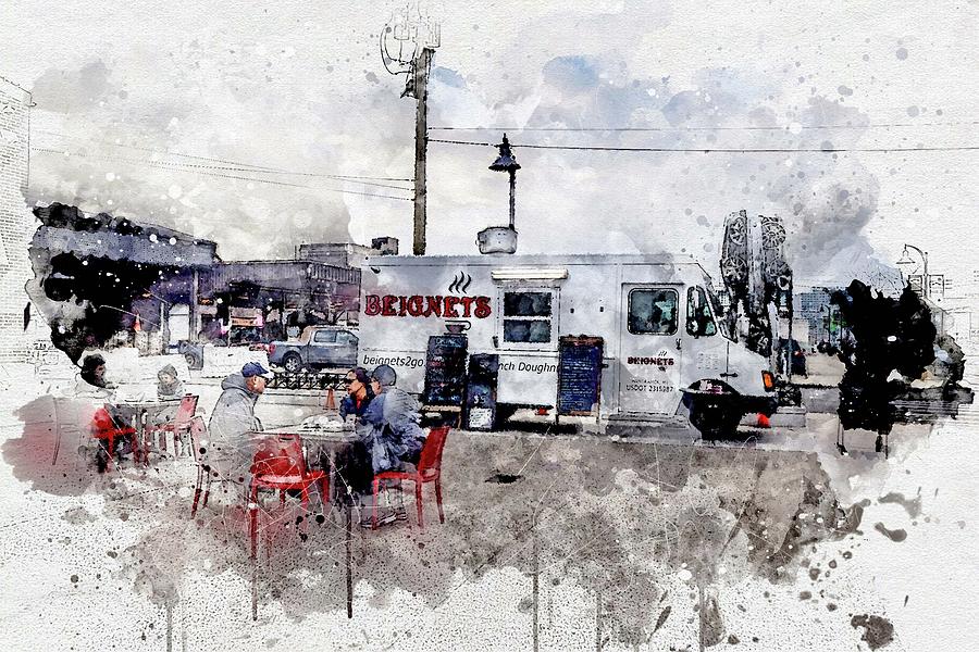 Beignets Watercolor V2 Photograph by Michael Thomas