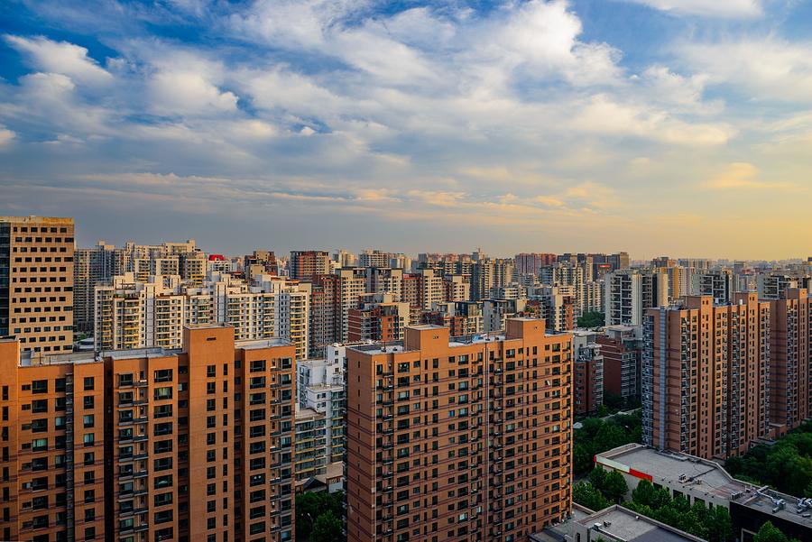 Architecture Photograph - Beijing, China Apartment Block Skyline by Sean Pavone