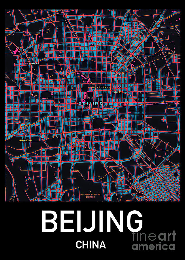 Beijing City Map Photograph by HELGE Art Gallery