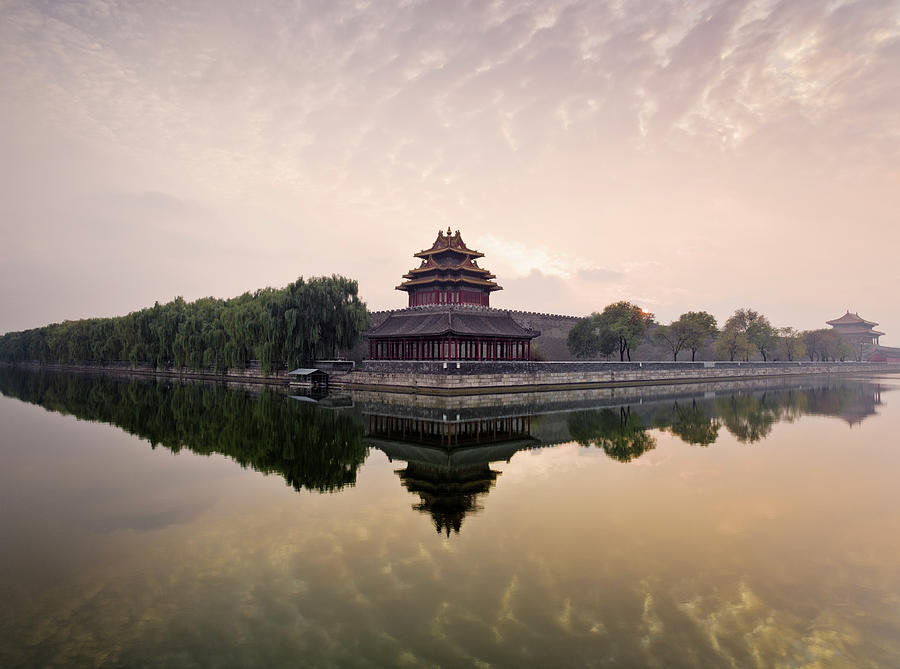 Beijing, The Forbidden City At Dusk Photograph by Martin Puddy