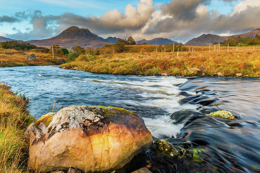 Beinn Alligin from the River Balgy Photograph by David Ross