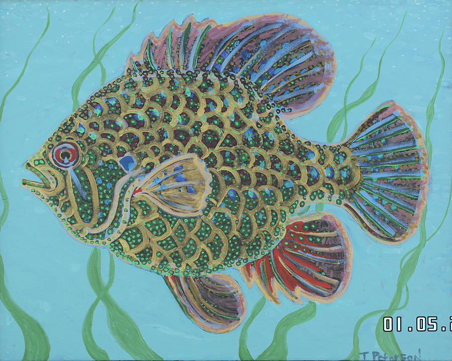 Bejeweled Bluegill Painting by Todd  Peterson