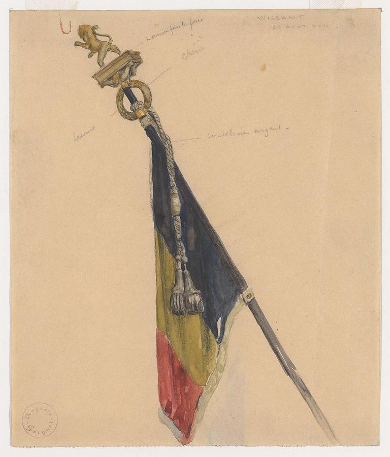 Belgian Flag  Auguste-Francois-Marie Gorguet French, 1862-1927 Painting by Auguste-Francois-Marie