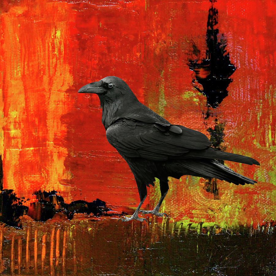 Crow Painting - Believe in Me by Nancy Merkle