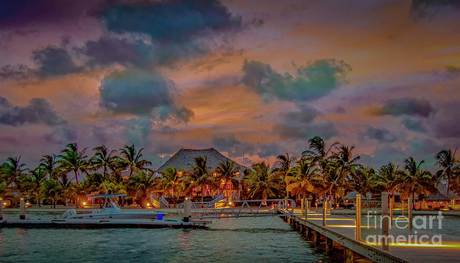 Belize Sunset Photograph by David Zanzinger